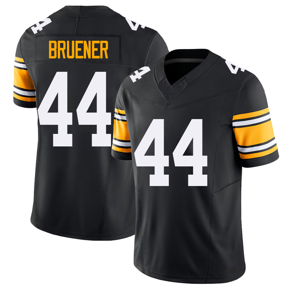 Pittsburgh #44 Bruener Black Player Football V Neck Short Sleeve Jersey Carson For Men Youth Women Gift