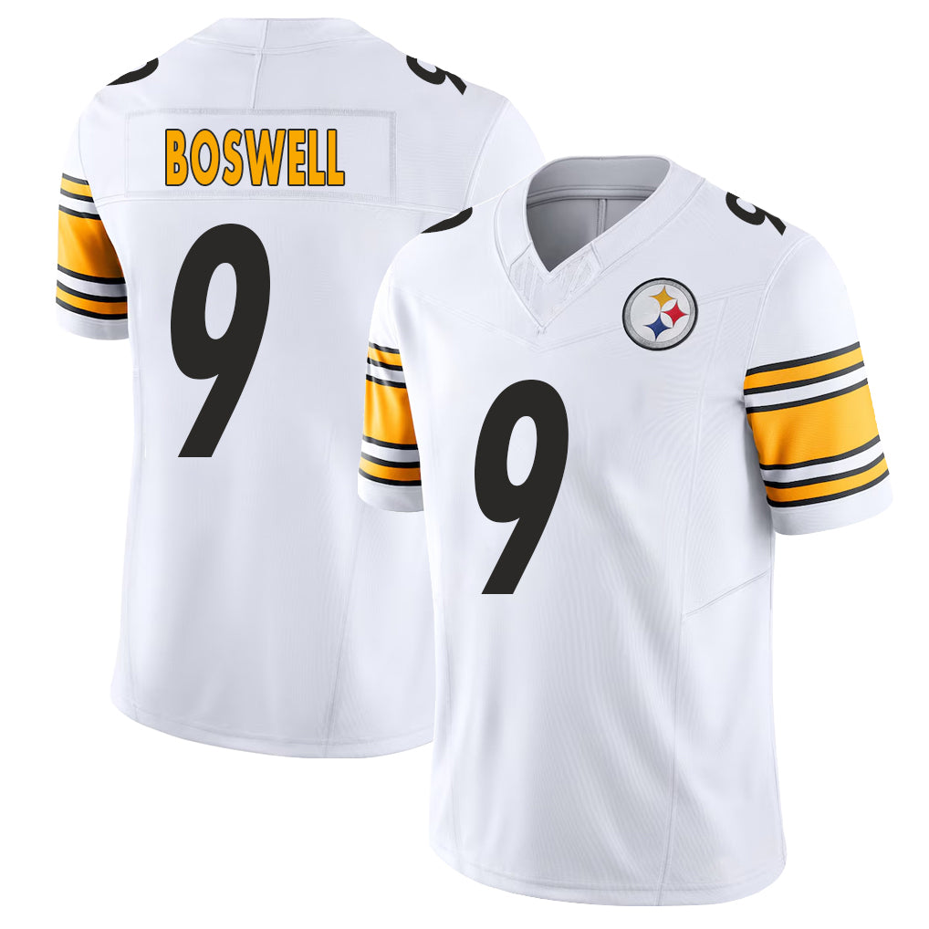 Pittsburgh #9 Boswell Player Football V Neck Short Sleeve White Jersey Chris For Men Youth Women Gift