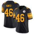 Pittsburgh #46 Kuntz Player Football V Neck Short Sleeve Jersey Black Christian For Men Youth Women Gift