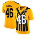 Pittsburgh #46 Kuntz Player Football V Neck Short Sleeve Gold Jersey Christian For Men Youth Women Gift