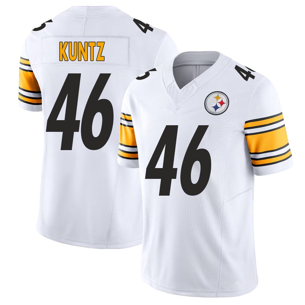 Pittsburgh #46 Kuntz Player Football V Neck Short Sleeve White Jersey Christian For Men Youth Women Gift