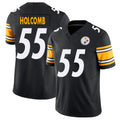 Pittsburgh #55 Holcomb Player Football V Neck Short Sleeve Black Jersey Cole For Men Youth Women Gift