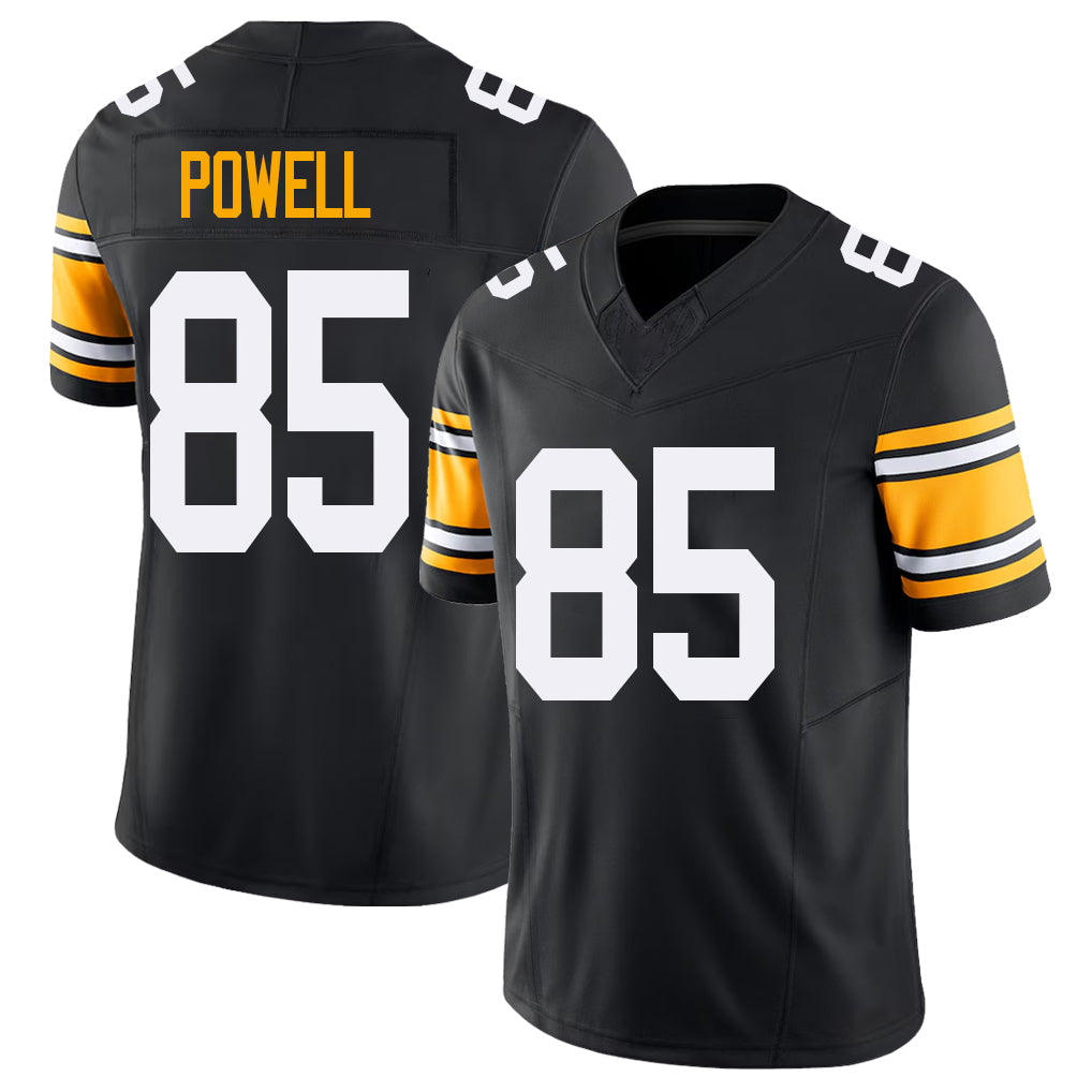 Pittsburgh #85 Powell Black Player Football V Neck Short Sleeve Jersey Cornell For Men Youth Women Gift