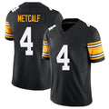 Pittsburgh #4 Metcalf Black Player Football V Neck Short Sleeve Jersey DK For Men Youth Women Gift