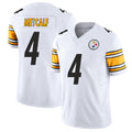 Pittsburgh #4 Metcalf Player Football V Neck Short Sleeve White Jersey DK For Men Youth Women Gift