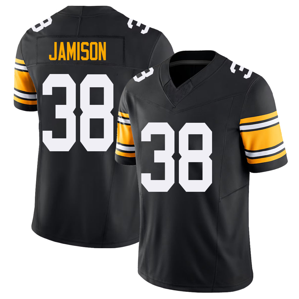 Pittsburgh #38 Jamison Black Player Football V Neck Short Sleeve Jersey D'Shawn For Men Youth Women Gift