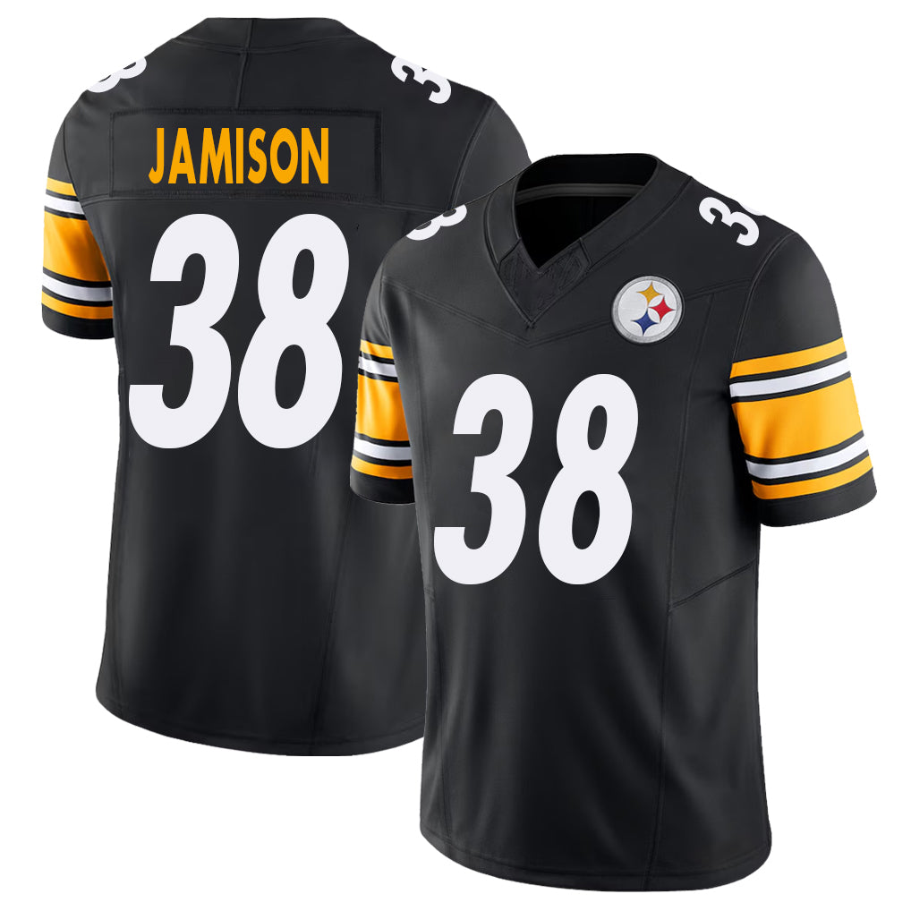 Pittsburgh #38 Jamison Player Football V Neck Short Sleeve Black Jersey D'Shawn For Men Youth Women Gift