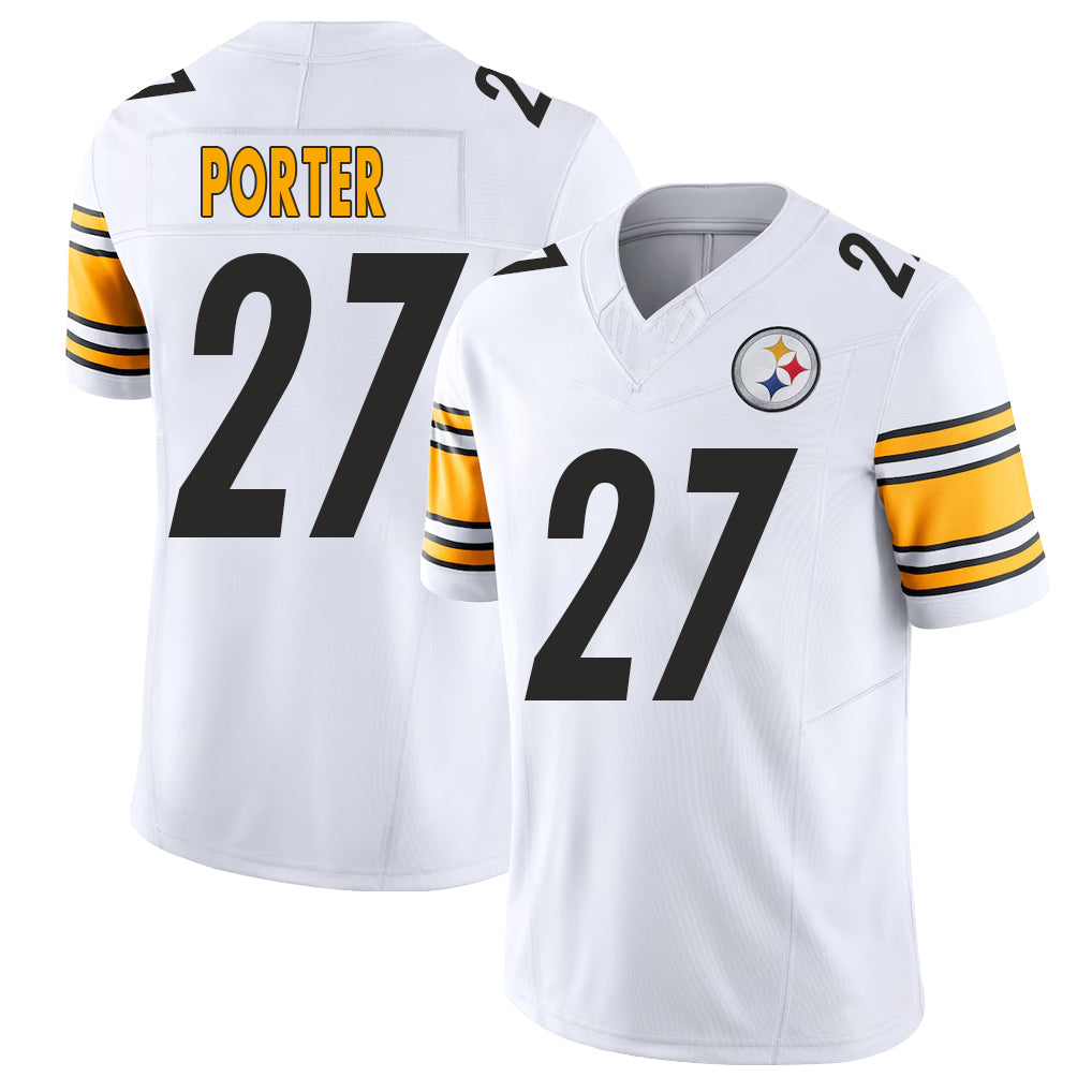 Pittsburgh #27 Porter Player Football V Neck Short Sleeve White Jersey Daryl For Men Youth Women Gift