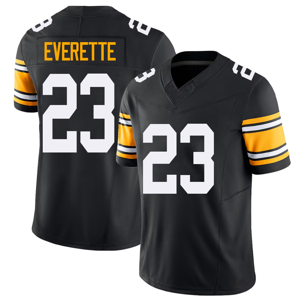 Pittsburgh #23 Everette Black Player Football V Neck Short Sleeve Jersey Daylen For Men Youth Women Gift