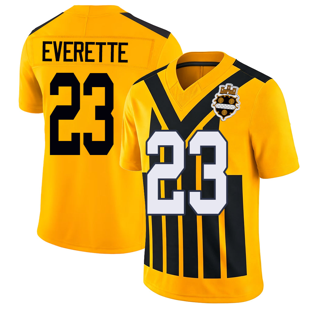 Pittsburgh #23 Everette Player Football V Neck Short Sleeve Gold Jersey Daylen For Men Youth Women Gift