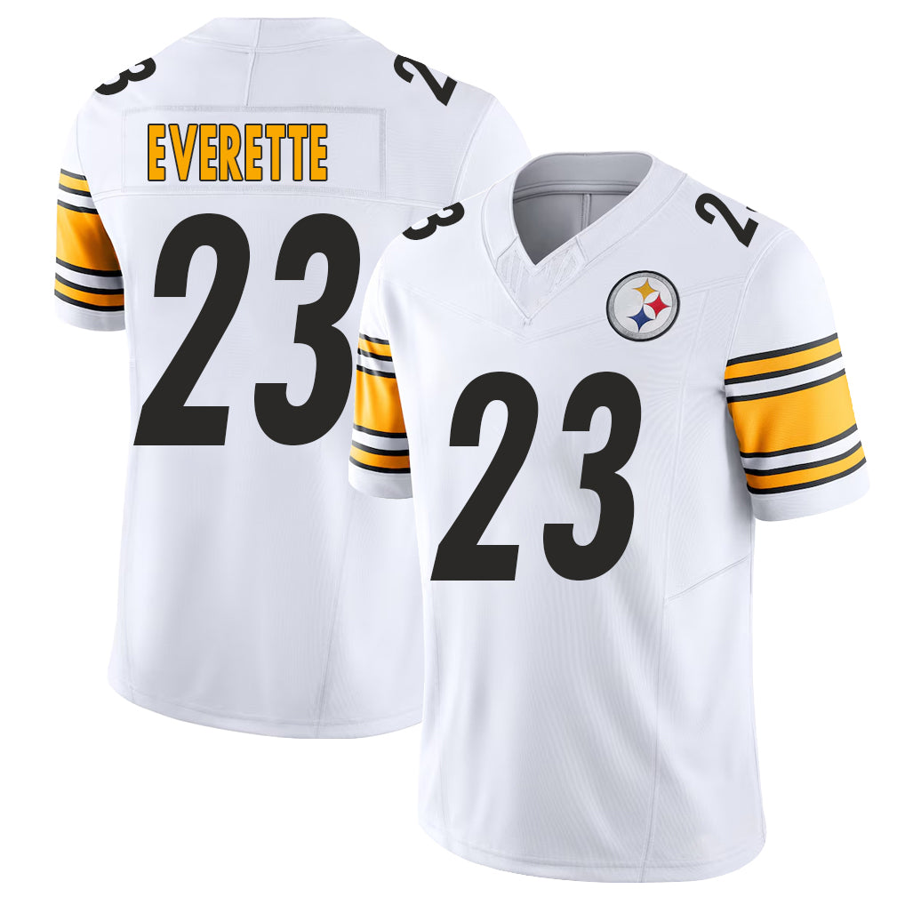 Pittsburgh #23 Everette Player Football V Neck Short Sleeve White Jersey Daylen For Men Youth Women Gift
