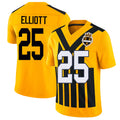 Pittsburgh #25 Elliott Player Football V Neck Short Sleeve Gold Jersey DeShon For Men Youth Women Gift