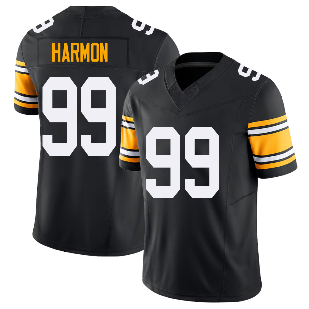 Pittsburgh #99 Harmon Black Player Football V Neck Short Sleeve Jersey Derrick For Men Youth Women Gift