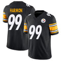Pittsburgh #99 Harmon Player Football V Neck Short Sleeve Black Jersey Derrick For Men Youth Women Gift