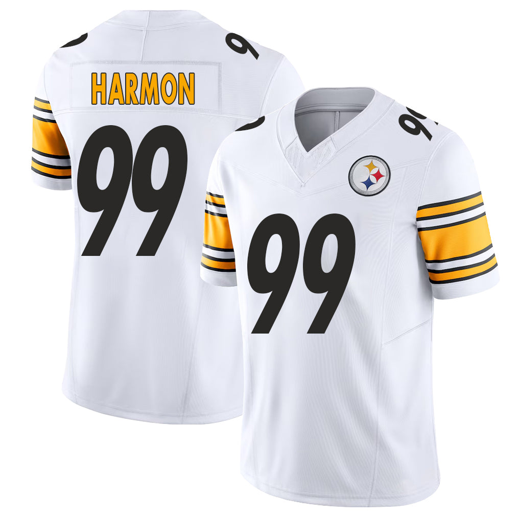 Pittsburgh #99 Harmon Player Football V Neck Short Sleeve White Jersey Derrick For Men Youth Women Gift