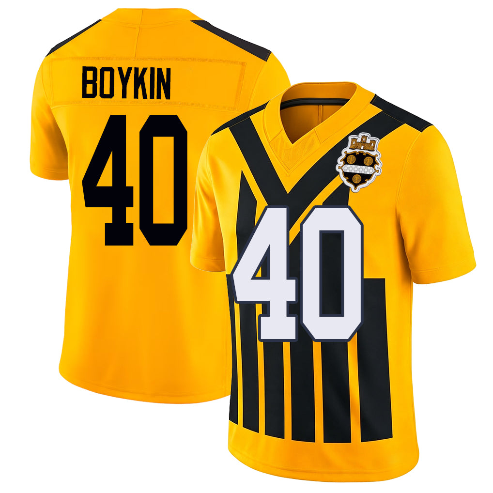 Pittsburgh #40 Boykin Player Football V Neck Short Sleeve Gold Jersey Devan For Men Youth Women Gift