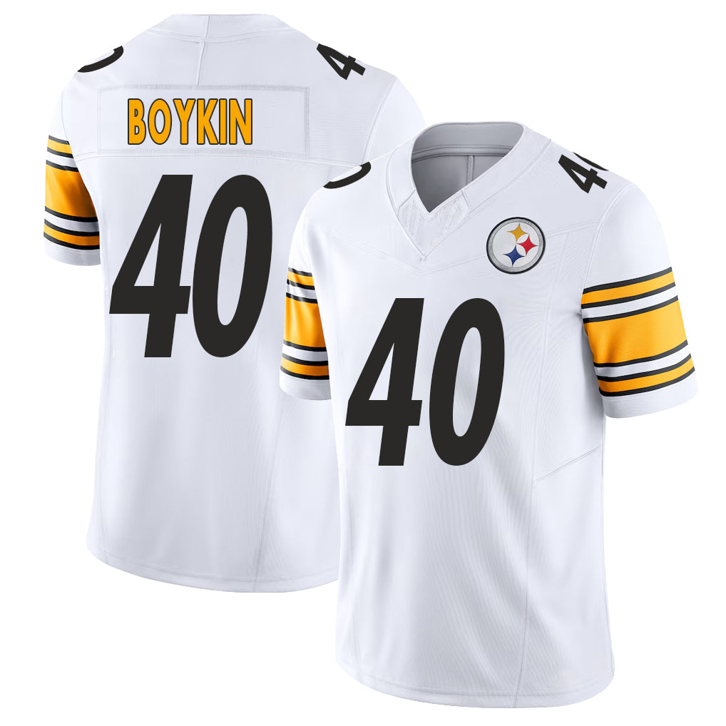 Pittsburgh #40 Boykin Player Football V Neck Short Sleeve White Jersey Devan For Men Youth Women Gift
