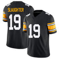 Pittsburgh #19 Slaughter Black Player Football V Neck Short Sleeve Jersey Doneiko For Men Youth Women Gift