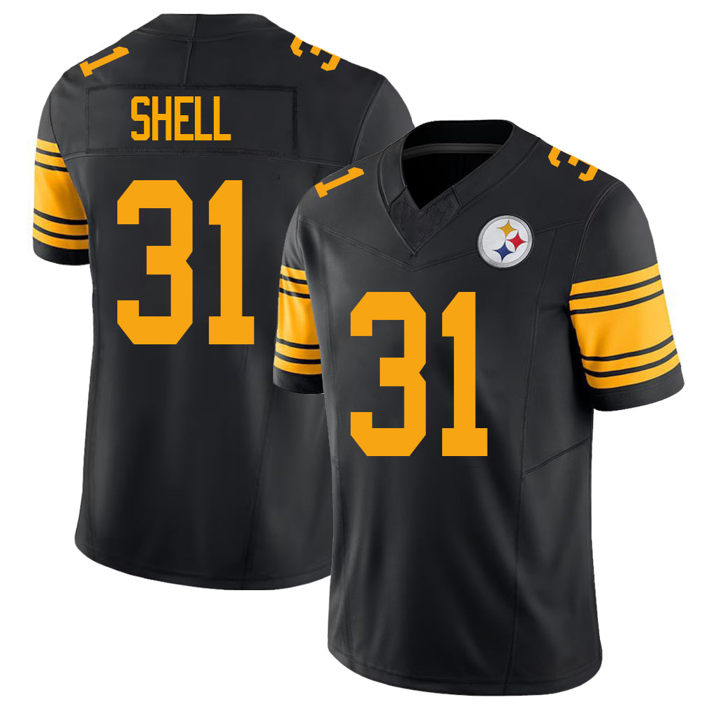 Pittsburgh #31 Shell Player Football V Neck Short Sleeve Jersey Black Donnie For Men Youth Women Gift