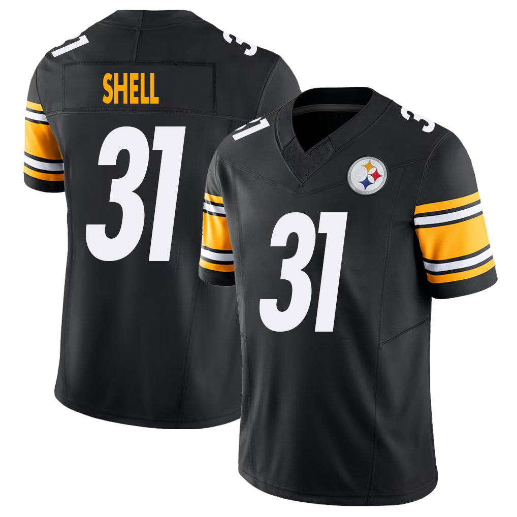 Pittsburgh #31 Shell Player Football V Neck Short Sleeve Black Jersey Donnie For Men Youth Women Gift