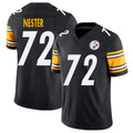 Pittsburgh #72 Nester Player Football V Neck Short Sleeve Black Jersey Doug For Men Youth Women Gift