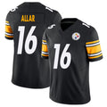 Pittsburgh #16 Allar Player Football V Neck Short Sleeve Black Jersey Drew For Men Youth Women Gift