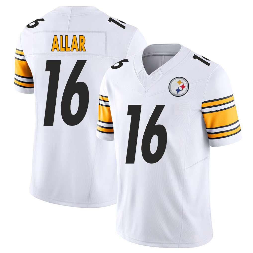Pittsburgh #16 Allar Player Football V Neck Short Sleeve White Jersey Drew For Men Youth Women Gift