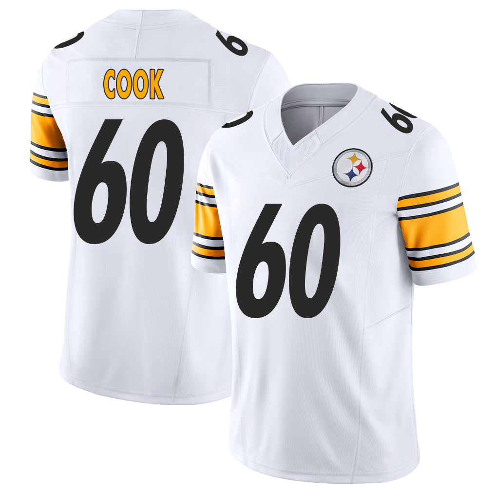 Pittsburgh #60 Cook Player Football V Neck Short Sleeve White Jersey Dylan For Men Youth Women Gift