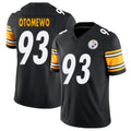 Pittsburgh #93 Otomewo Player Football V Neck Short Sleeve Black Jersey Esezi For Men Youth Women Gift
