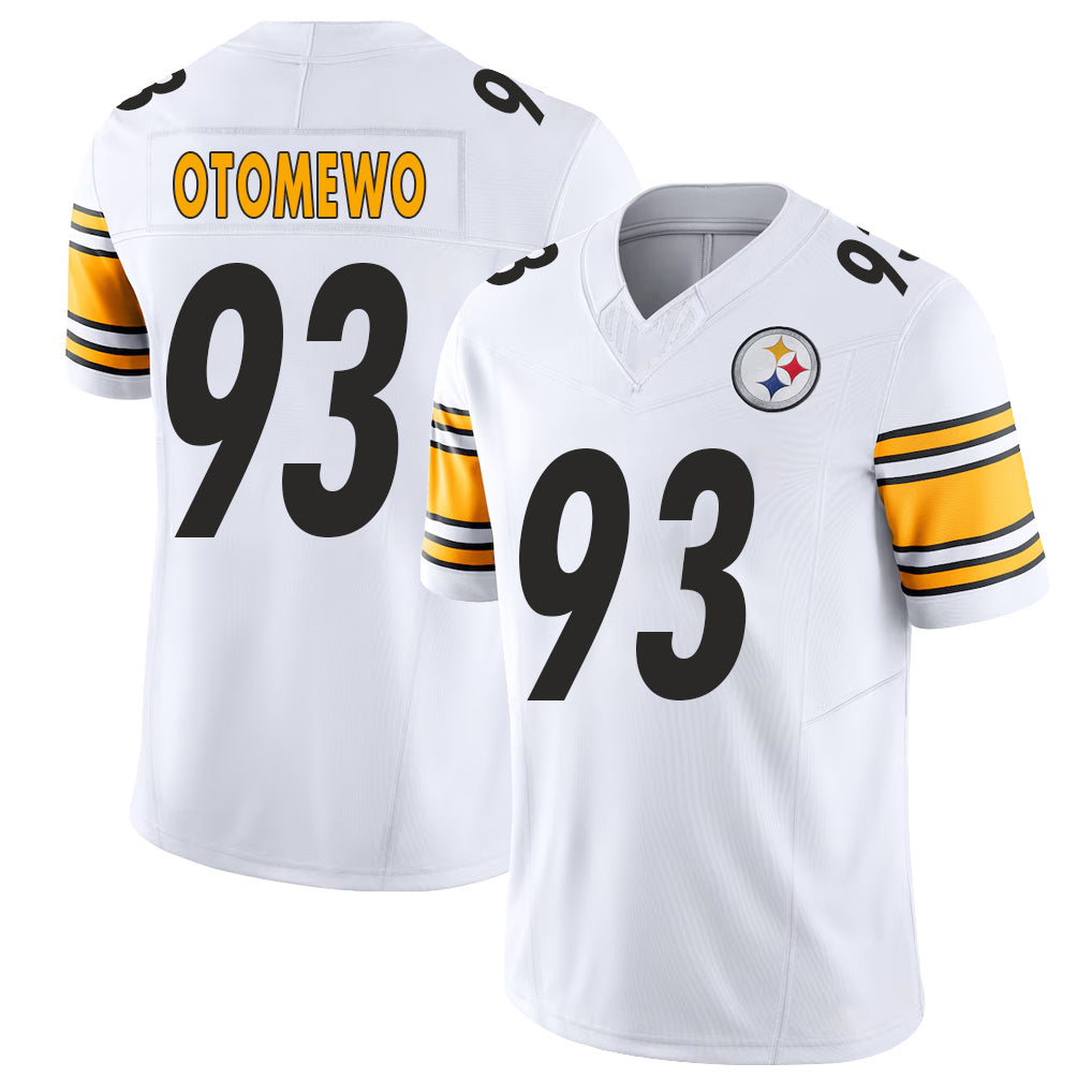 Pittsburgh #93 Otomewo Player Football V Neck Short Sleeve White Jersey Esezi For Men Youth Women Gift