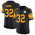 Pittsburgh #32 Harris Player Football V Neck Short Sleeve Jersey Black Franco For Men Youth Women Gift