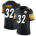 Pittsburgh #32 Harris Player Football V Neck Short Sleeve Black Jersey Franco For Men Youth Women Gift