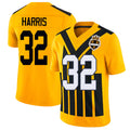 Pittsburgh #32 Harris Player Football V Neck Short Sleeve Gold Jersey Franco For Men Youth Women Gift