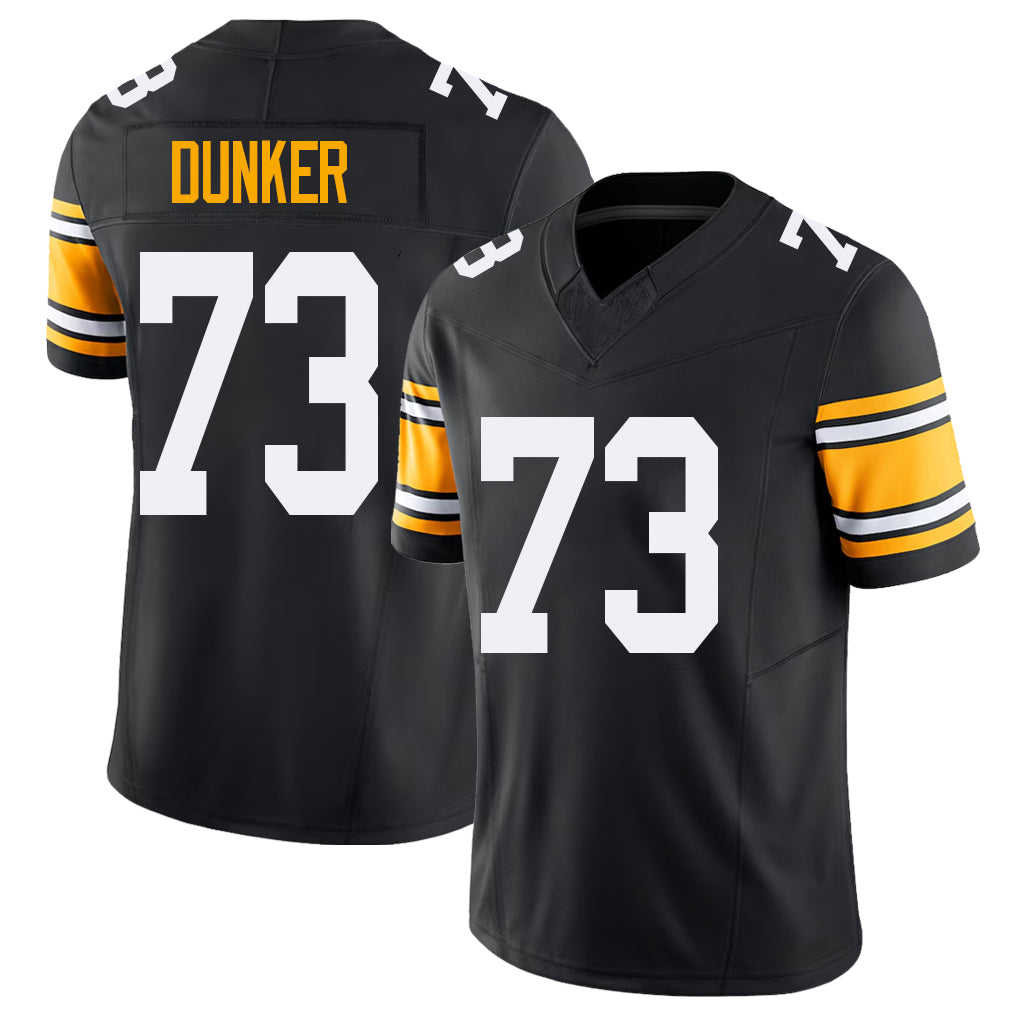 Pittsburgh #73 Dunker Black Player Football V Neck Short Sleeve Jersey Gennings For Men Youth Women Gift