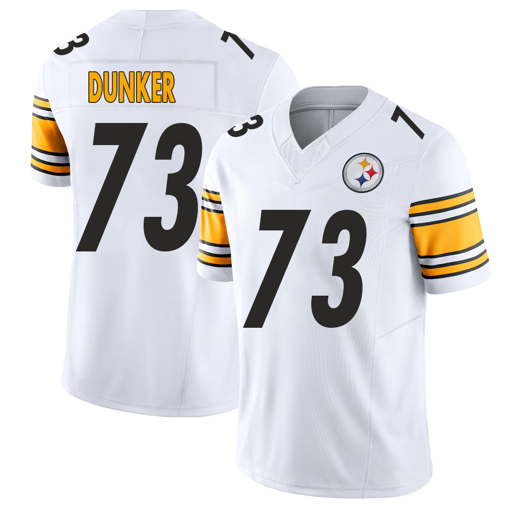 Pittsburgh #73 Dunker Player Football V Neck Short Sleeve White Jersey Gennings For Men Youth Women Gift