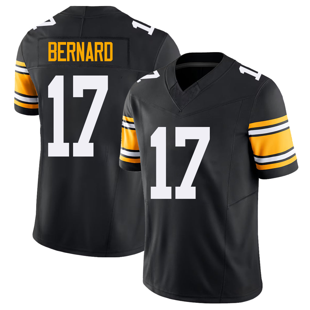 Pittsburgh #17 Bernard Black Player Football V Neck Short Sleeve Jersey Germie For Men Youth Women Gift