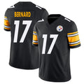 Pittsburgh #17 Bernard Player Football V Neck Short Sleeve Black Jersey Germie For Men Youth Women Gift