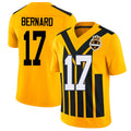 Pittsburgh #17 Bernard Player Football V Neck Short Sleeve Gold Jersey Germie For Men Youth Women Gift