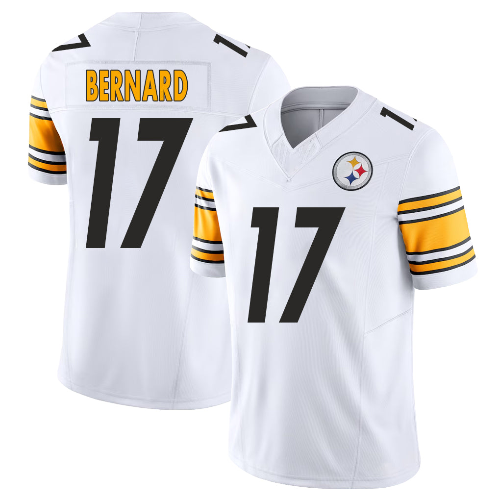 Pittsburgh #17 Bernard Player Football V Neck Short Sleeve White Jersey Germie For Men Youth Women Gift