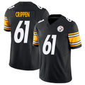 Pittsburgh #61 Crippen Player Football V Neck Short Sleeve Black Jersey Greg For Men Youth Women Gift