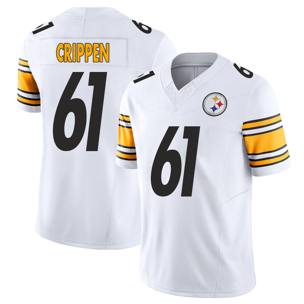Pittsburgh #61 Crippen Player Football V Neck Short Sleeve White Jersey Greg For Men Youth Women Gift