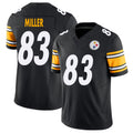 Pittsburgh #83 Miller Player Football V Neck Short Sleeve Black Jersey Heath For Men Youth Women Gift