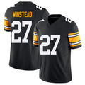Pittsburgh #27 Winstead Black Player Football V Neck Short Sleeve Jersey Isaiah For Men Youth Women Gift