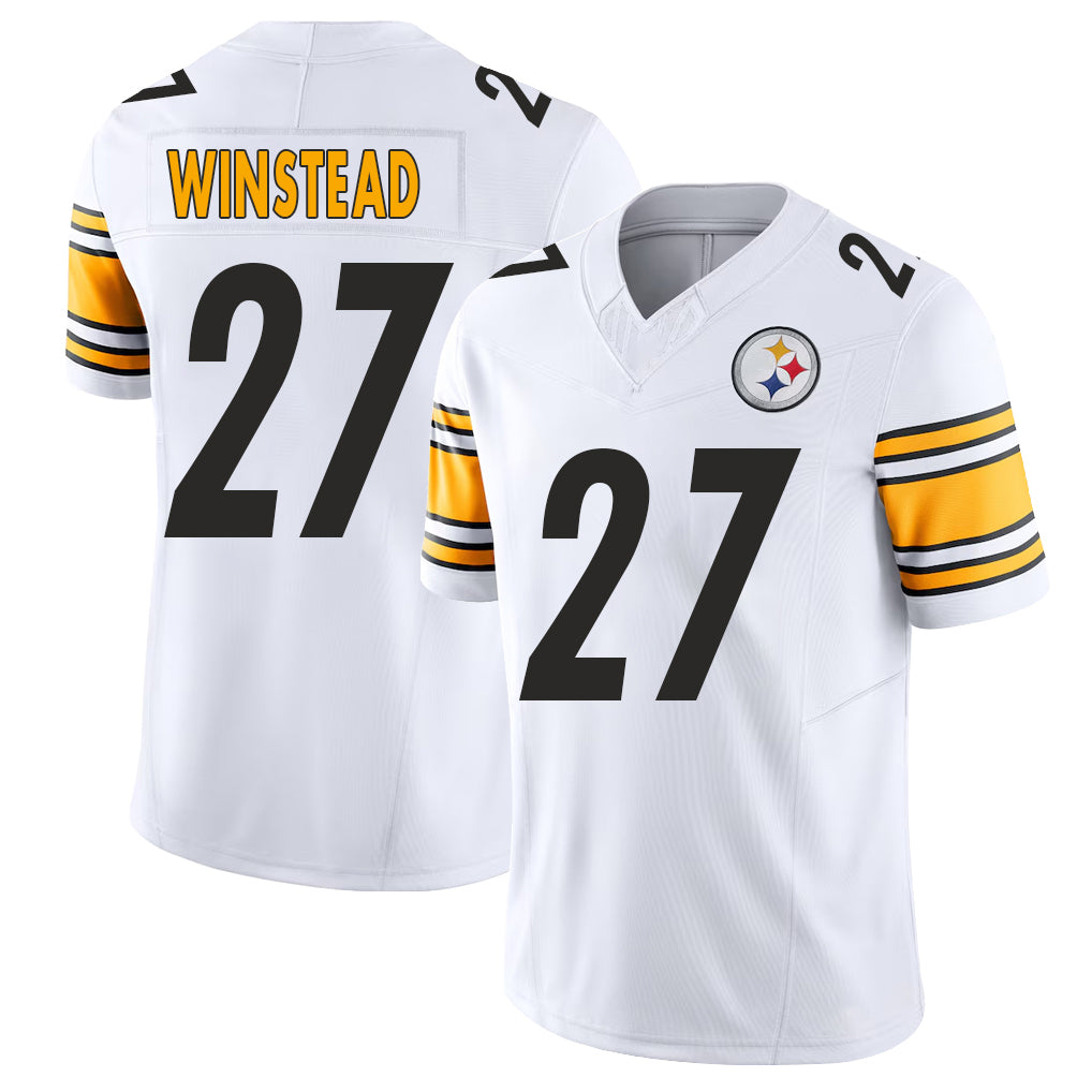 Pittsburgh #27 Winstead Player Football V Neck Short Sleeve White Jersey Isaiah For Men Youth Women Gift
