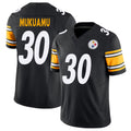 Pittsburgh #30 Mukuamu Player Football V Neck Short Sleeve Black Jersey Israel For Men Youth Women Gift