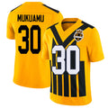 Pittsburgh #30 Mukuamu Player Football V Neck Short Sleeve Gold Jersey Israel For Men Youth Women Gift