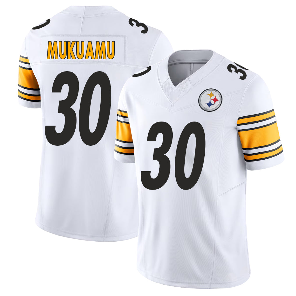 Pittsburgh #30 Mukuamu Player Football V Neck Short Sleeve White Jersey Israel For Men Youth Women Gift