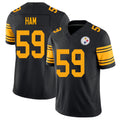 Pittsburgh #59 Ham Player Football V Neck Short Sleeve Jersey Black Jack For Men Youth Women Gift