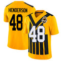 Pittsburgh #48 Henderson Player Football V Neck Short Sleeve Gold Jersey Jack For Men Youth Women Gift