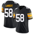 Pittsburgh #58 Lambert Black Player Football V Neck Short Sleeve Jersey Jack For Men Youth Women Gift